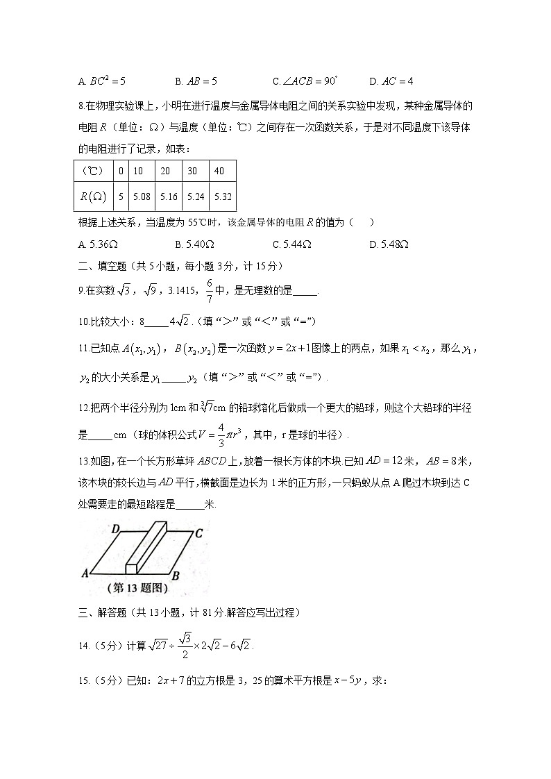 2024-2025学年陕西省渭南市临渭区八年级上学期数学期中检测试题（附答案）第2页
