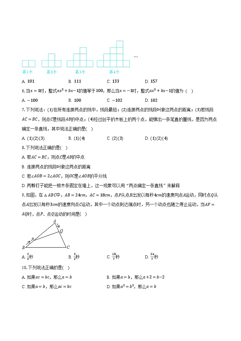 北师大版（2024）初中数学七年级上册期末测试卷（标准难度）（含详细答案解析）第2页