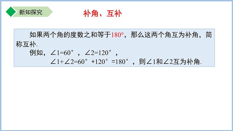 七年级上册数学苏科版（2024）6.2.2补角、余角 课件第4页