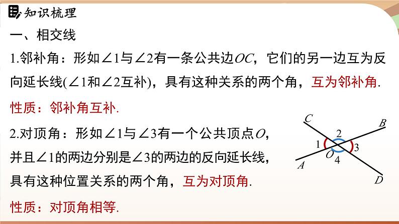 人教版数学（2024）七年级下册--第七章 相交线与平行线 章末小结（课件）第4页