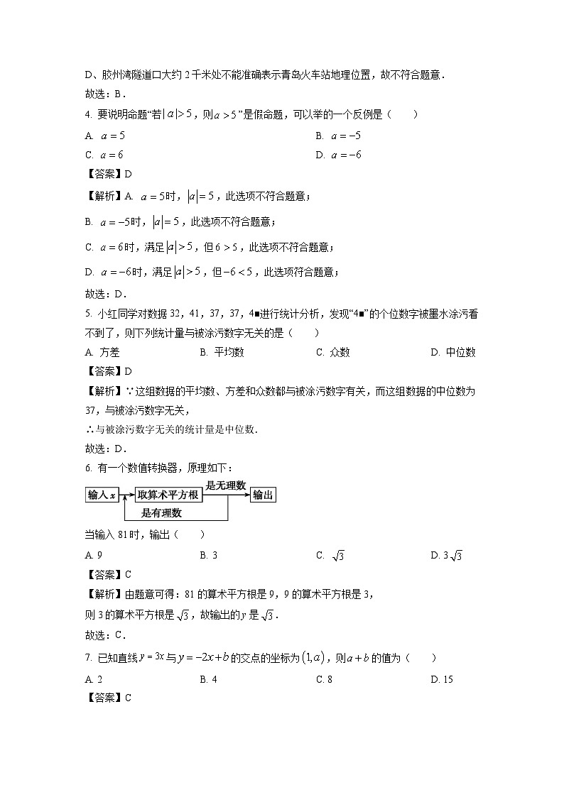 2022~2023学年山东省青岛市黄岛区八年级(上)期末数学试卷(解析版)第2页