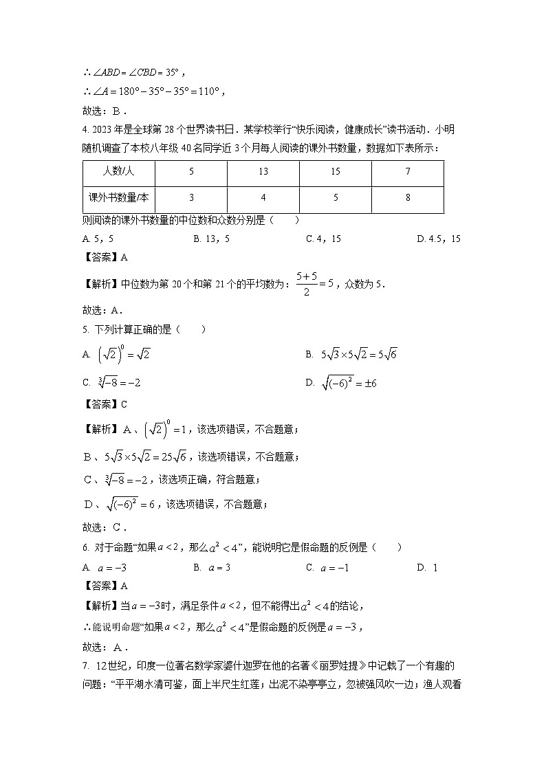2023~2024学年山东省青岛市胶州市八年级(上)期末数学试卷(解析版)第2页