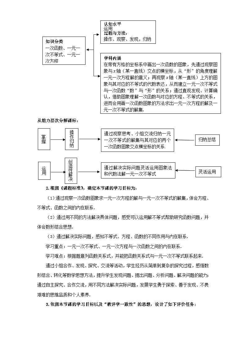 北师大版八年级下册第二章第五节《一元一次不等式与一次函数》第一课时教学设计第2页