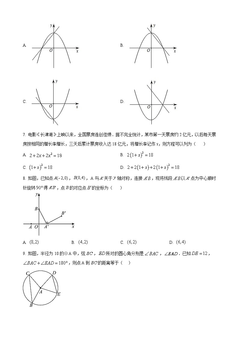 山东省临沂市费县2024-2025学年九年级上学期期中考试数学试题（原卷版）-A4第2页