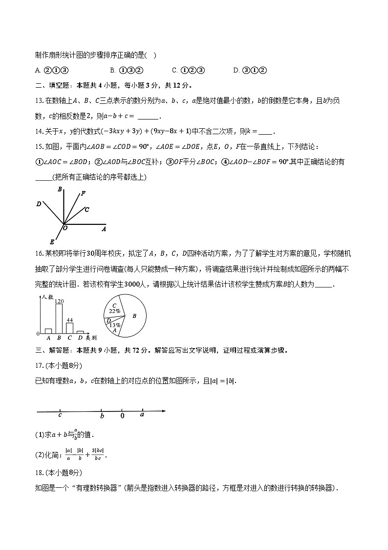 沪科版（2024）初中数学七年级上册期末测试卷（标准难度）含详细答案解析第3页