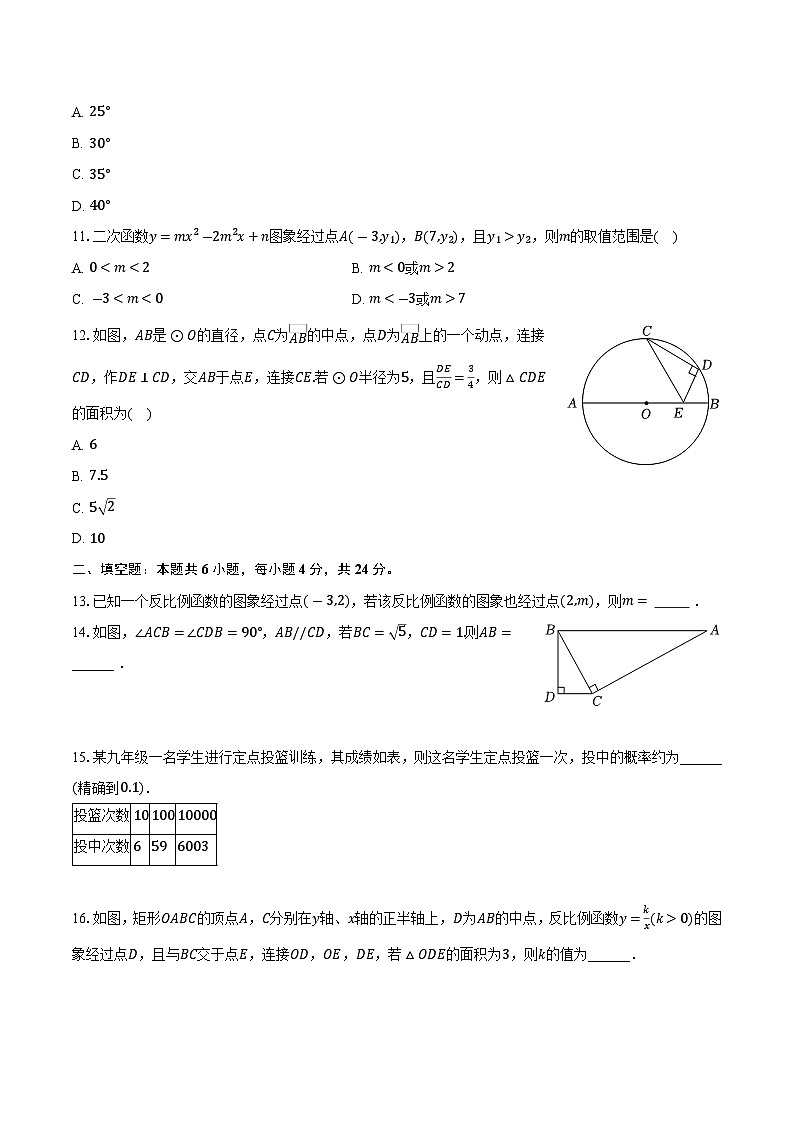 山东省德州市乐陵市2024届九年级上学期期末质量检测数学试卷(含答案)第3页