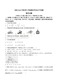 重庆市忠县2023-2024学年八年级上学期期末学业水平监测数学试卷(含答案)