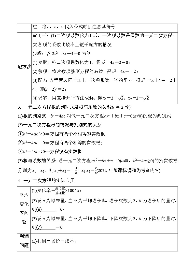 2025年中考数学一轮总复习精讲精练 微专题07  一元二次方程及其应用第2页