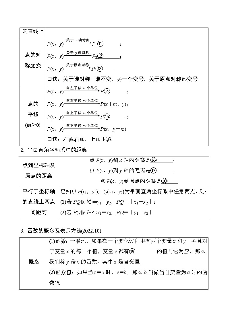 2025年中考数学一轮总复习精讲精练 微专题09  平面直角坐标系与函数第2页