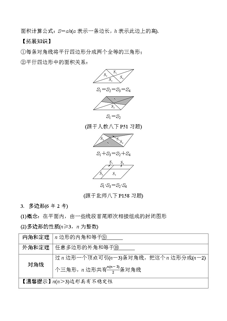 2025年中考数学一轮总复习精讲精练 微专题24  平行四边形与多边形  学案（含答案）第2页