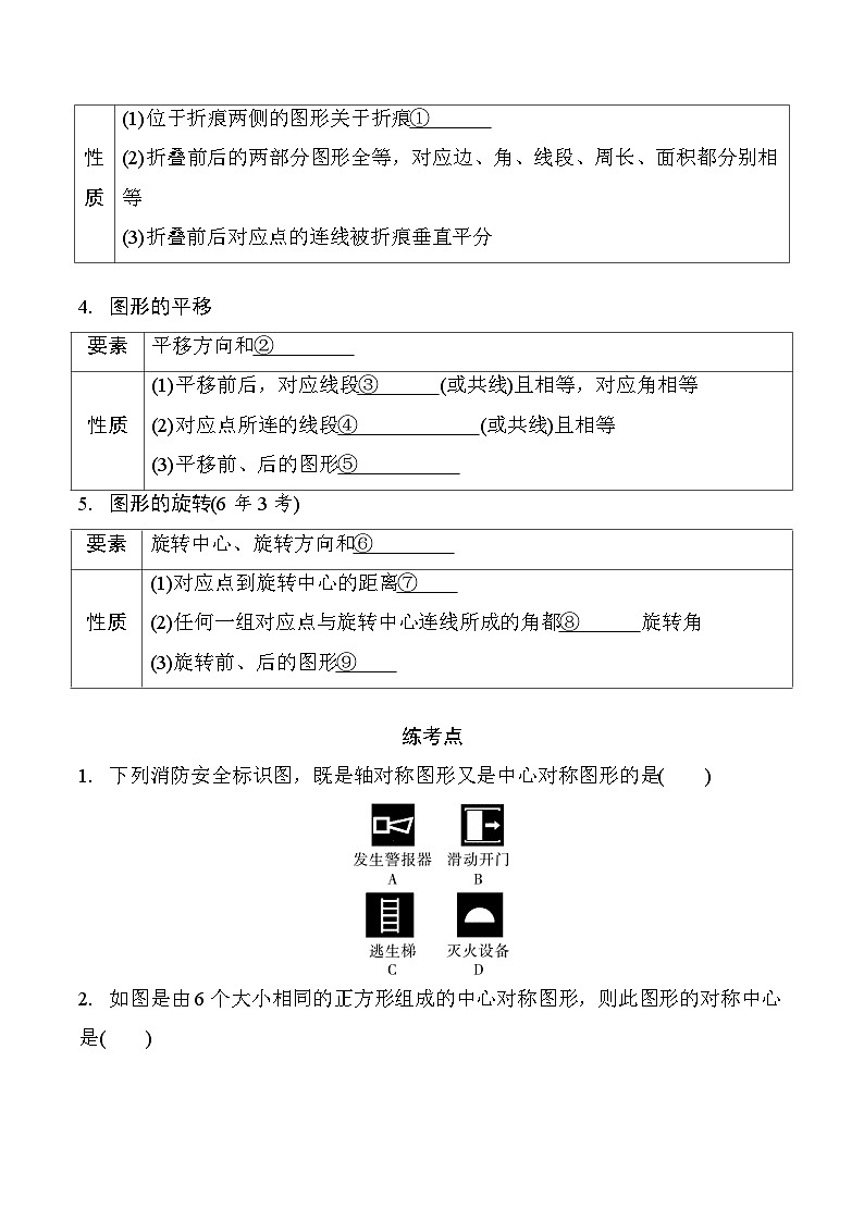 2025年中考数学一轮总复习精讲精练 微专题34  图形的对称、平移和旋转 学案（含答案）第2页
