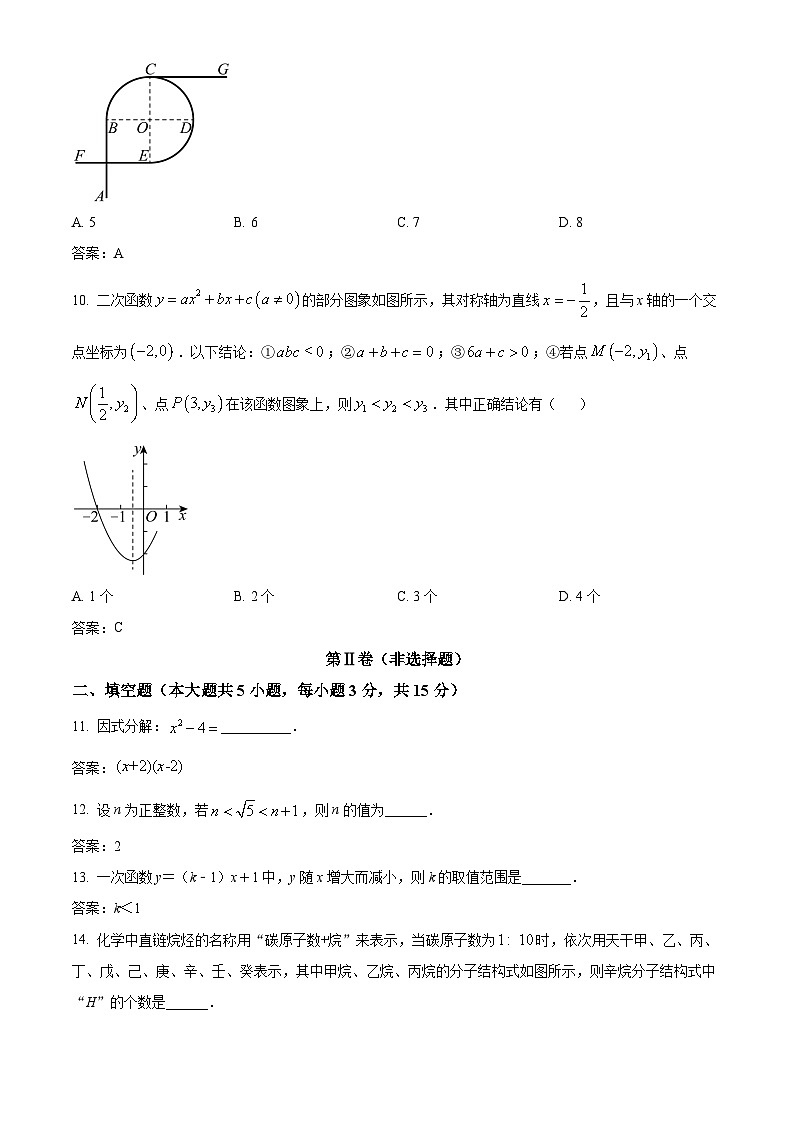 广东省惠州市龙门县2024届九年级下学期中考一模数学试卷(含答案)第3页