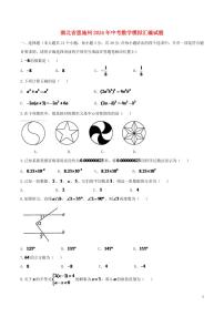湖北省恩施州2024年中考数学模拟试题（含扫描答案）