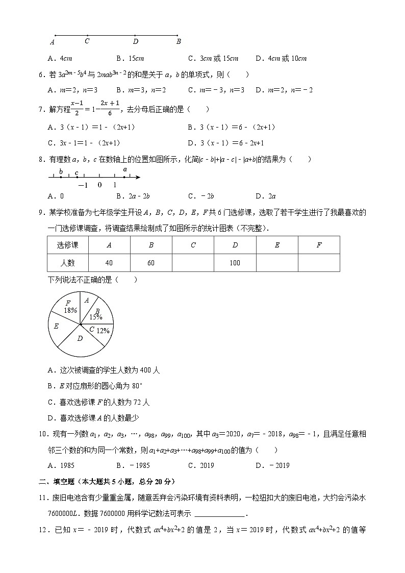 2024--2025学年北师大 版七年级数学上册 期末复习卷-A4第2页