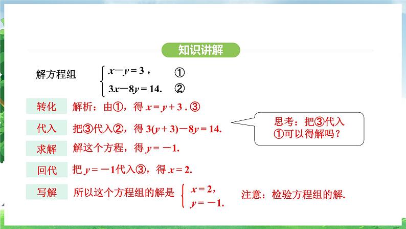 10.2.1 代入消元法（课件）2024—2025学年人教版（2024）数学七年级下册第7页