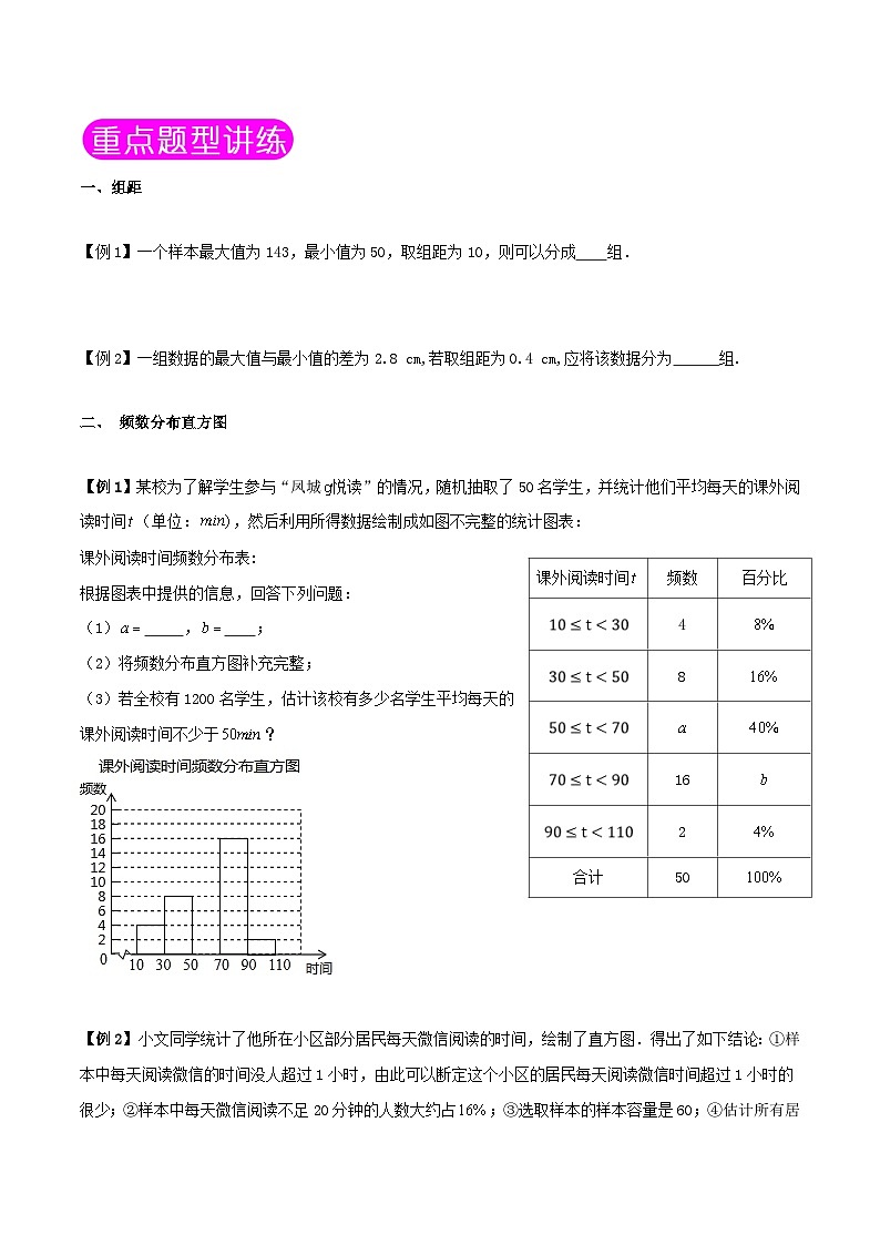 苏科版数学八下同步讲义+提升训练7.4 频数分布表与频数分布直方图（原卷版）第2页