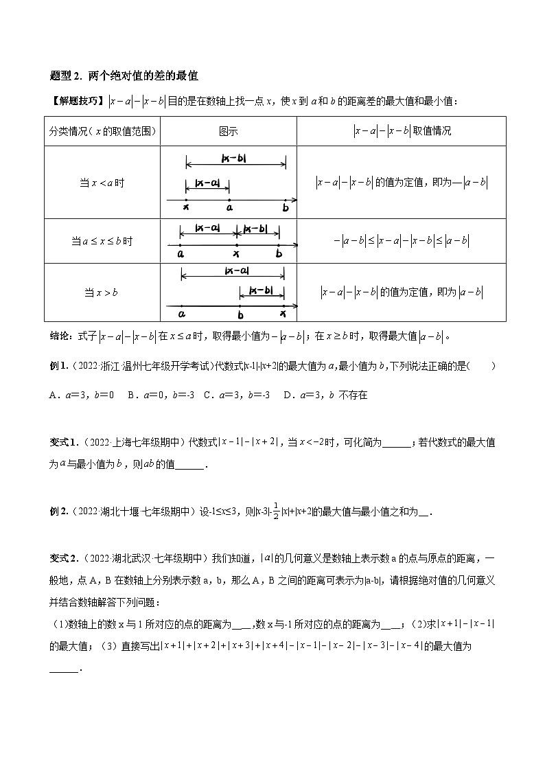 北师大版数学七上期末培优训练专题02 绝对值压轴题（最值与化简）（原卷版）第3页