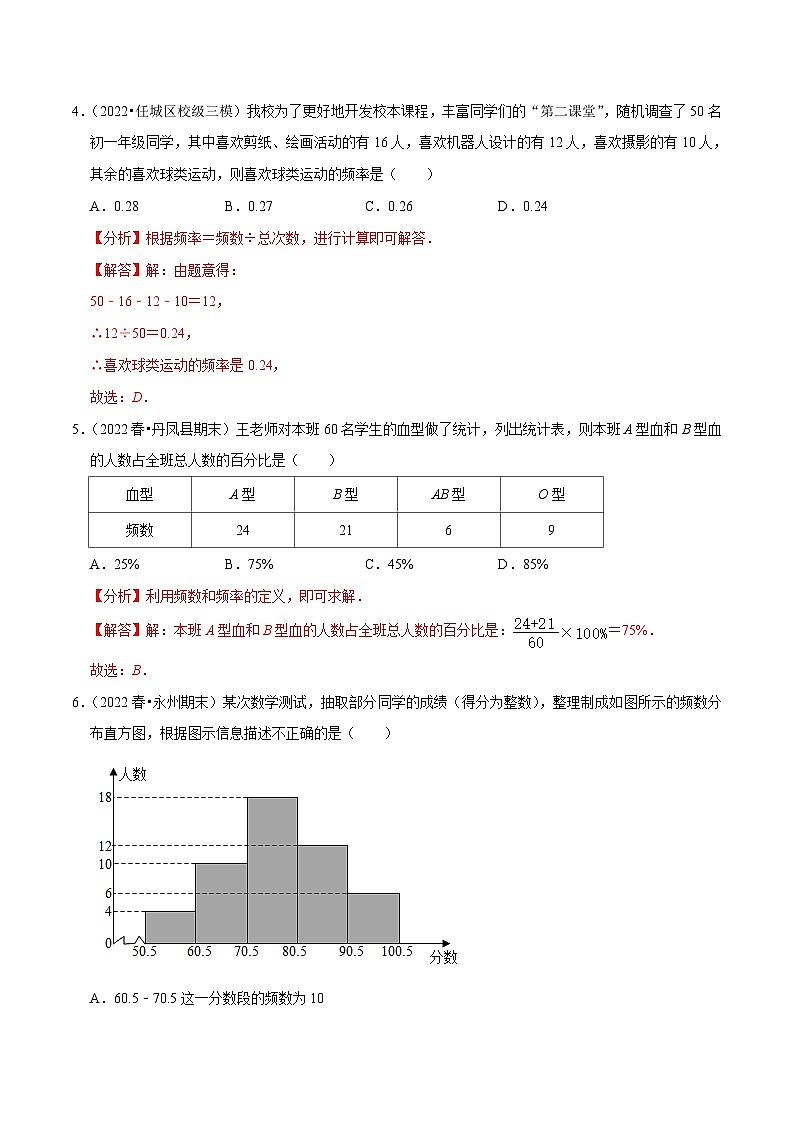人教版数学七下同步训练专题10.2直方图专项提升训练（重难点培优）（解析版）第2页
