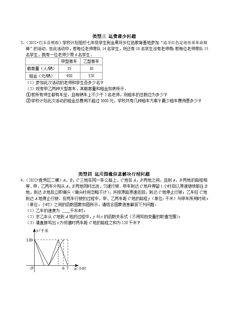 人教版数学八下期末培优训练专题23 利用一次函数解决实际问题（原卷版）第2页
