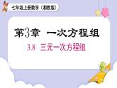 湘教版2024）七年級數(shù)學上冊同步3.8  三元一次方程組+專題 課件+教案