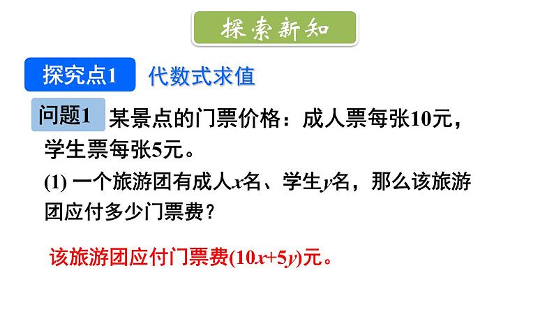 初中数学新北师大版七年级上册3.1第2课时 代数式求值教学课件2024秋第3页