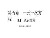 初中數學新北師大版七年級上冊5.1 認識方程教學課件2024秋