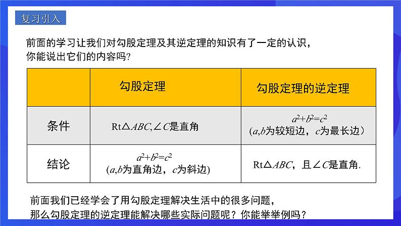 人教版数学八年级下册17.2.2《勾股定理的逆定理的应用》（同步课件）第2页