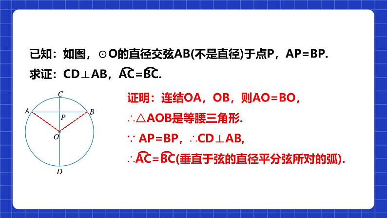 浙教版数学九上3.3.2《 垂径定理的逆定理》课件第5页