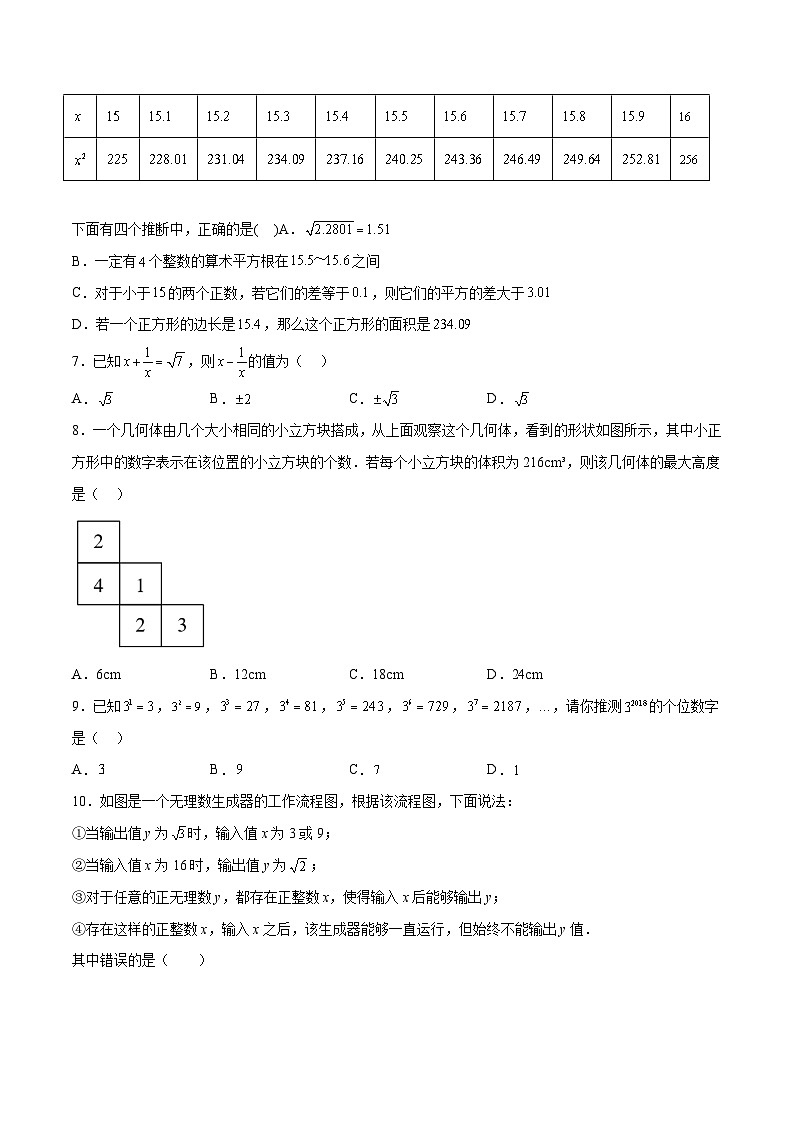 冀教版数学八年级上册单元测试第十四章实数（B卷）（原卷版）第2页