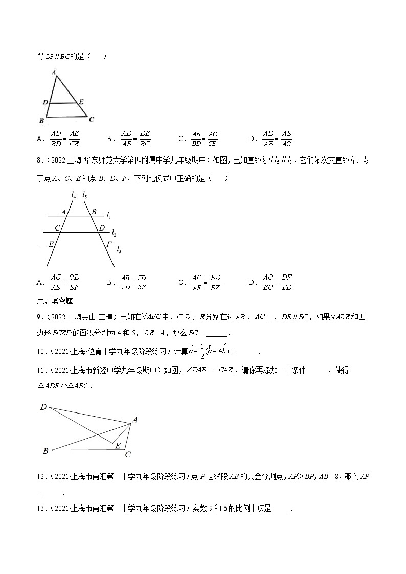 沪教版数学九年级上册考点讲练第24章 相似三角形（基础、典型、易错、压轴）分类专项训练（原卷版）第2页