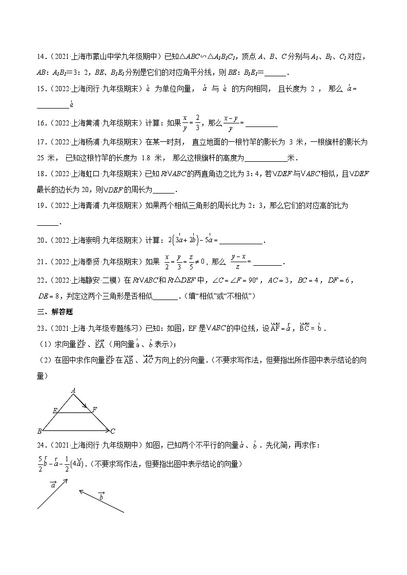 沪教版数学九年级上册考点讲练第24章 相似三角形（基础、典型、易错、压轴）分类专项训练（原卷版）第3页