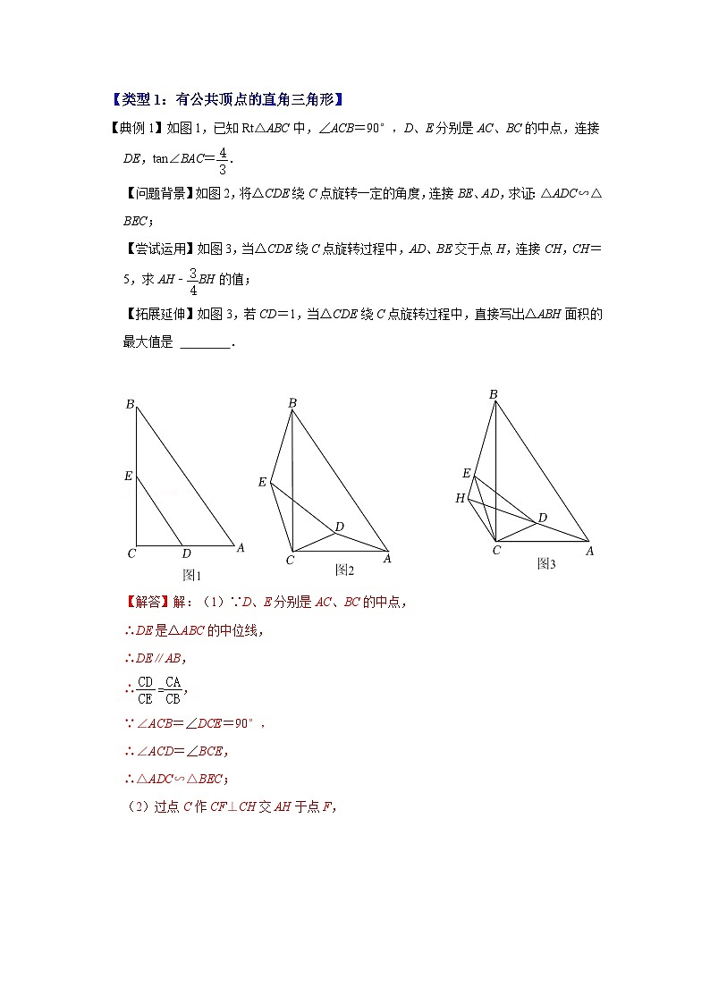北师大版数学九上期末复习训练专项12 相似三角形-手拉手旋转型综合应用（2大类型）（解析版）第2页