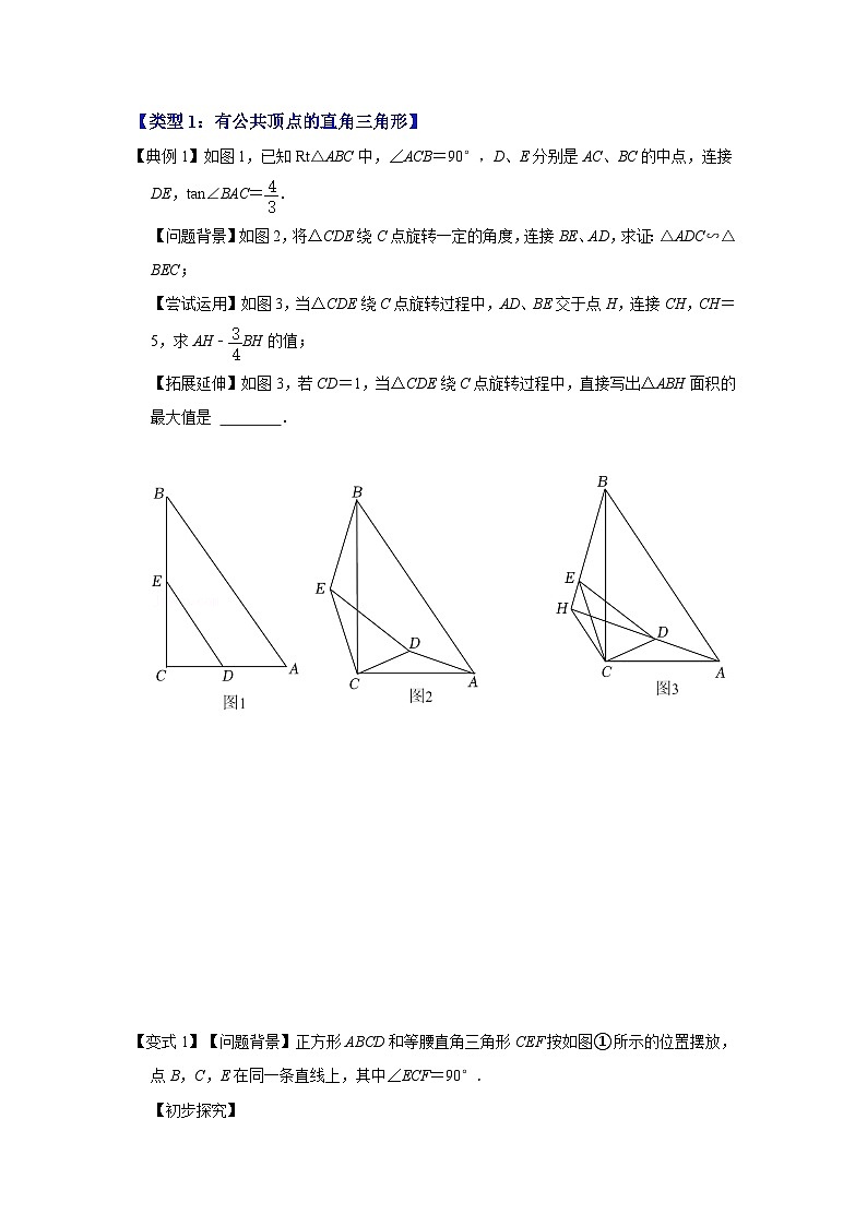 北师大版数学九上期末复习训练专项12 相似三角形-手拉手旋转型综合应用（2大类型）（原卷版）第2页