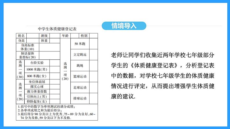 20.3课题学习 体质健康测试中的数据分析（课件）2024—2025学年人教版数学八年级下册第4页