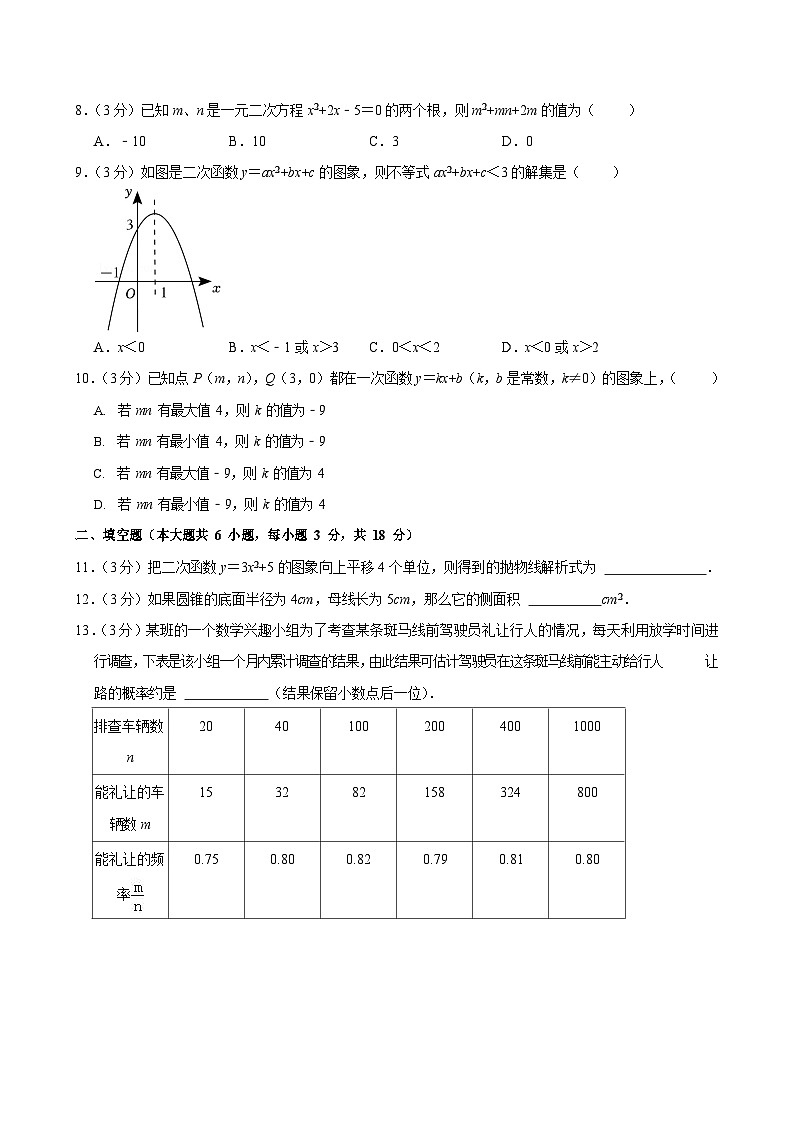 2023-2024学年广东省广州市天河区九年级（上）期末数学试卷（含答案）第2页