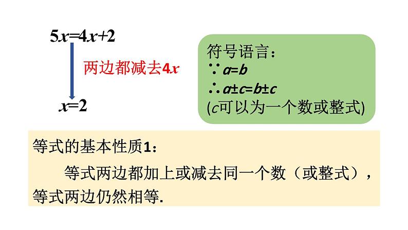 初中数学新湘教版七年级上册3.2第1课时 等式的基本性质教学课件2024秋第4页