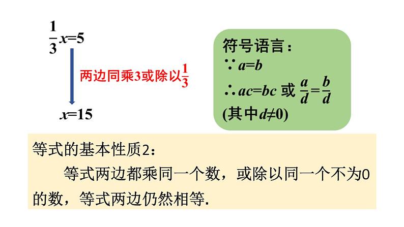 初中数学新湘教版七年级上册3.2第1课时 等式的基本性质教学课件2024秋第6页