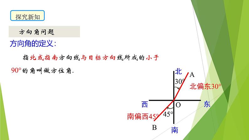 沪教版数学九上同步教学课件25.4解直角三角形的应用—方向角（第2课时）第3页