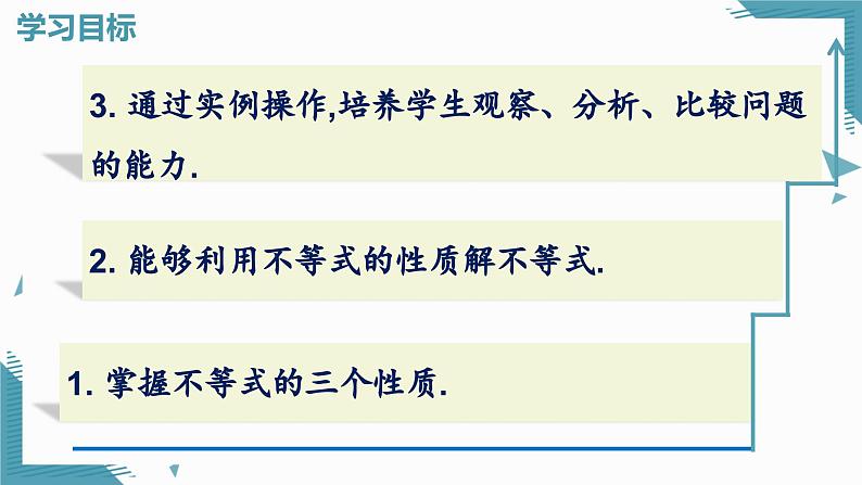 人教版初中数学七年级下学册11.1.2 不等式的性质（第1课时）课件第2页