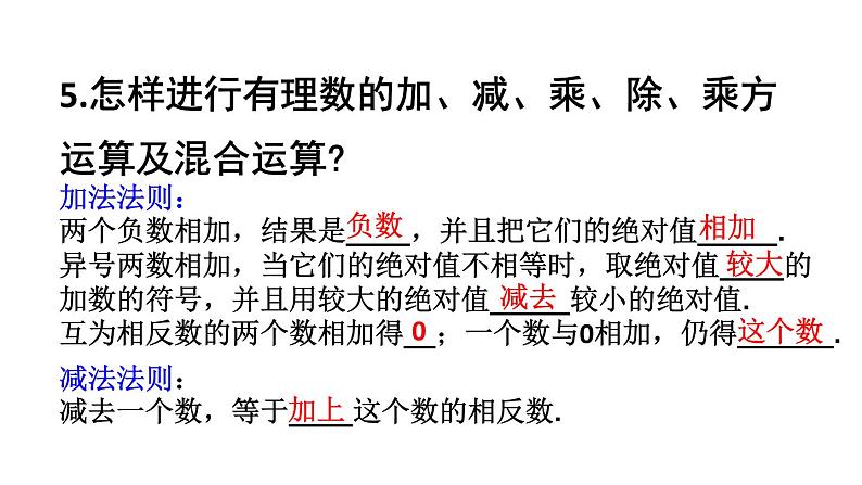 初中数学新湘教版七年级上册第1章 有理数复习教学课件2024秋第8页