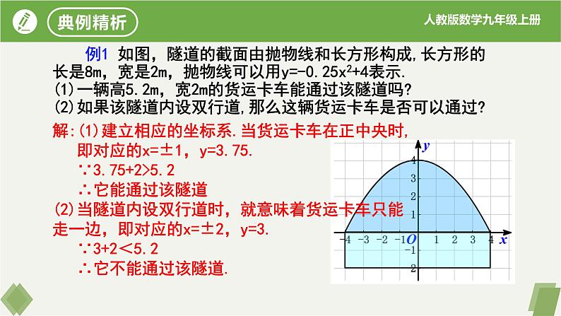 人教版数学九年级上册同步课件22.3实际问题与二次函数（第3课时拱桥问题）第6页