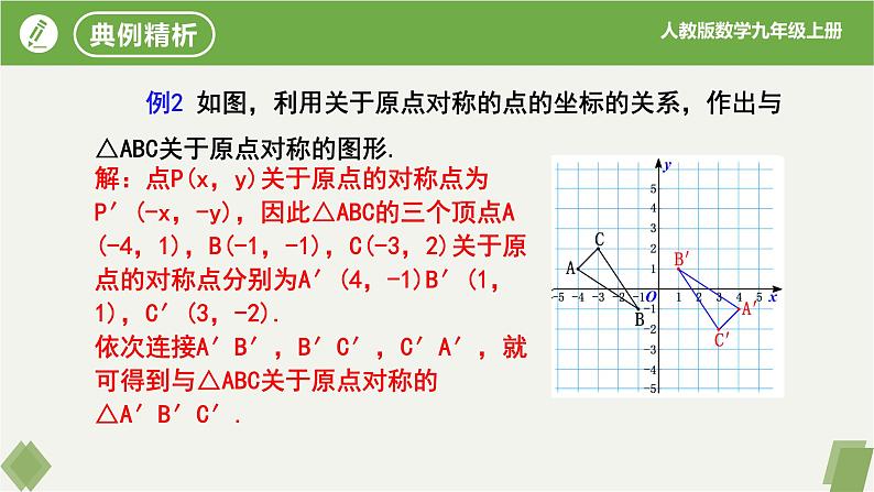 人教版数学九年级上册同步课件23.2.3关于原点对称的点的坐标第6页