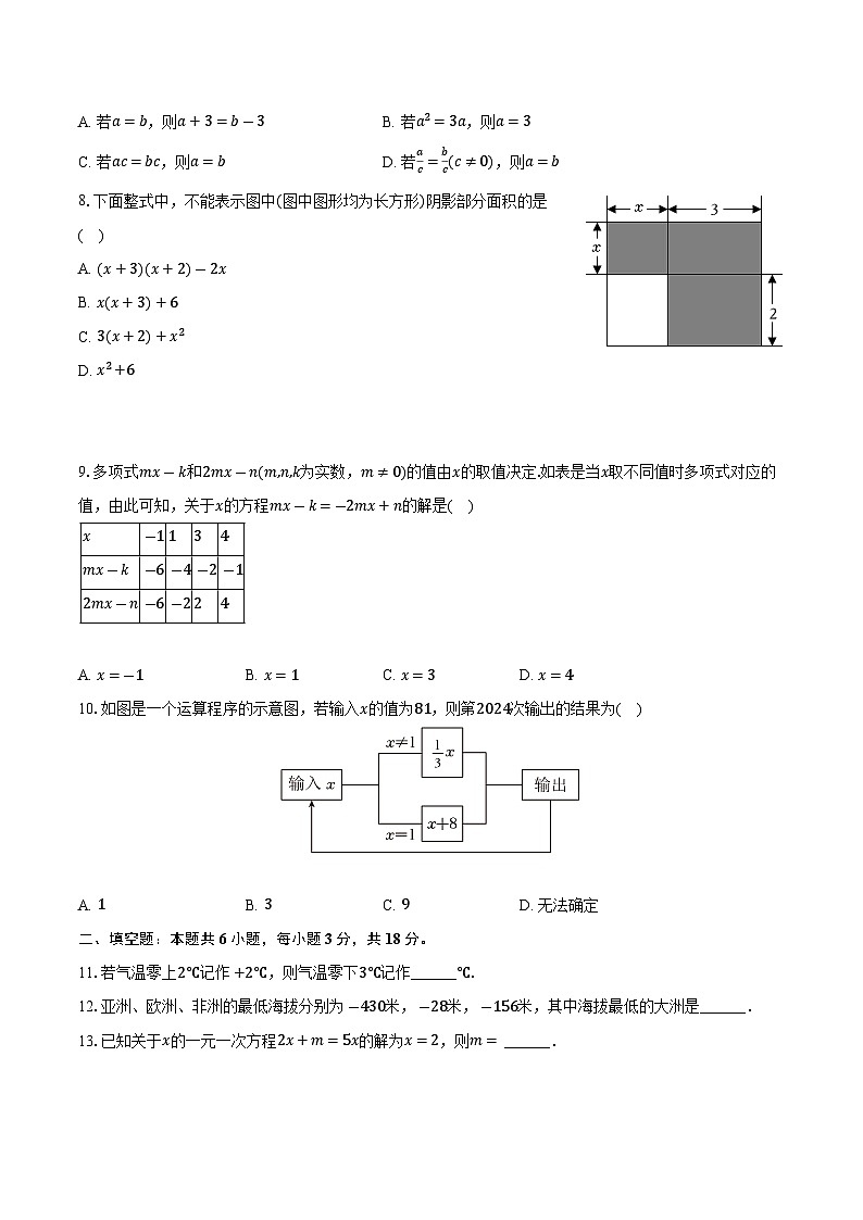 人教版2024-2025学年七年级（上）月考数学试卷（12月份）（含答案）第2页