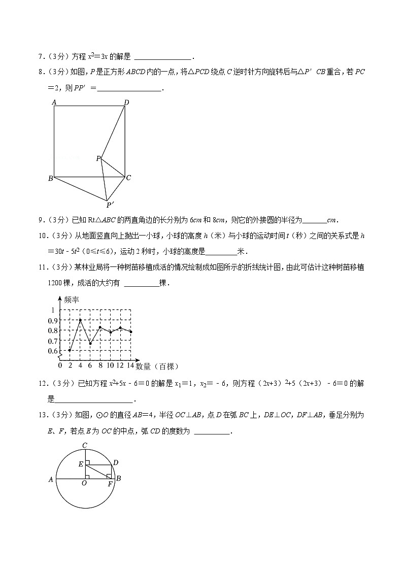 2024-2025学年吉林省四平市九年级（上）期末数学模拟试卷（二）第2页
