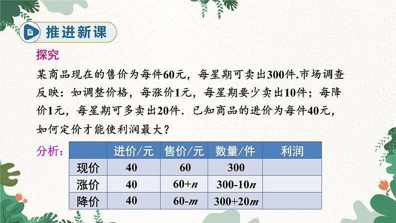 人教版数学九年级上册 22.3 实际问题与二次函数第2课时 最大利润问题课件第4页