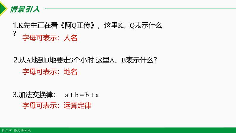 人教版数学七上同步教学课件2.1 整式 第1课时(用字母表示数)（含答案）第4页