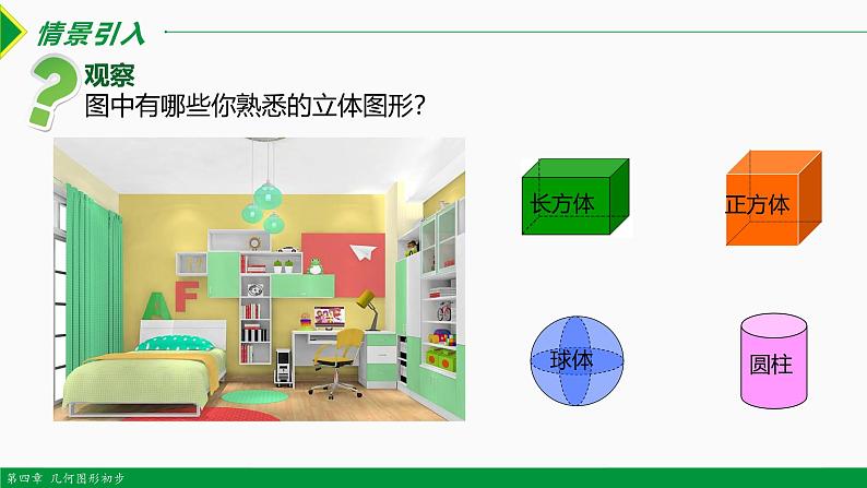 人教版数学七上同步教学课件4.1.2 点、线、面、体（含答案）第2页