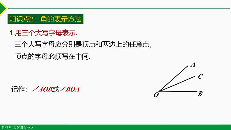 人教版数学七上同步教学课件4.3.1 角（含答案）第7页