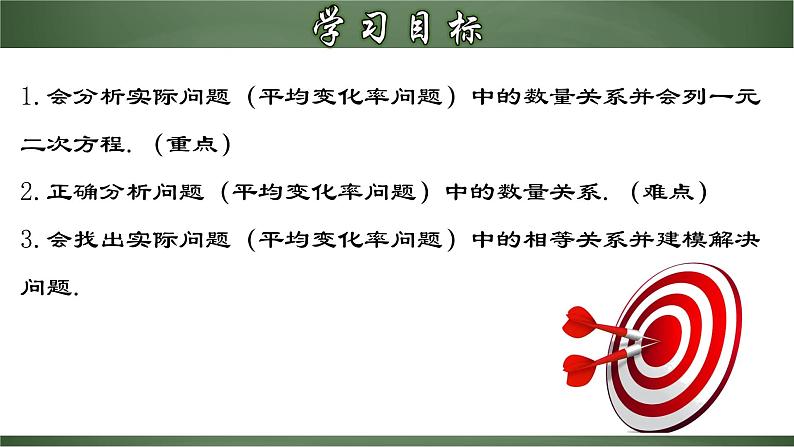 2024年人教版数学九年级上册同步课件21.3.2 实际问题与一元二次方程（二）平均变化率问题第2页