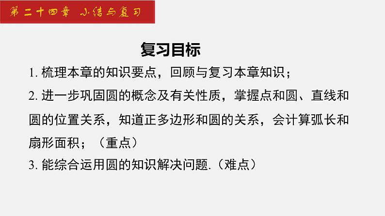 2024年人教版数学九上同步课件第24章 小结与复习第2页